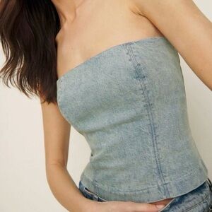 Reformation Light Blue Denim Top